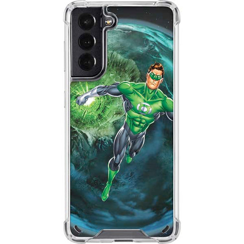DC Comics Green Lantern Action Pose in Space Galaxy S21 5G Clear Case