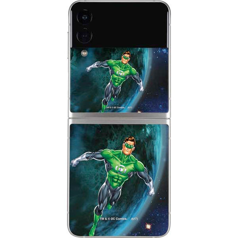 DC Comics Green Lantern Action Pose in Space Galaxy Z Flip3 5G Skin