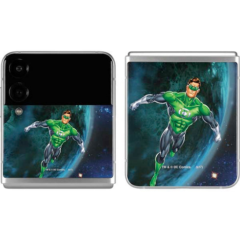 DC Comics Green Lantern Action Pose in Space Galaxy Z Flip4 5G Skin