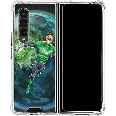 DC Comics Green Lantern Action Pose in Space Galaxy Z Fold4 5G Clear Case