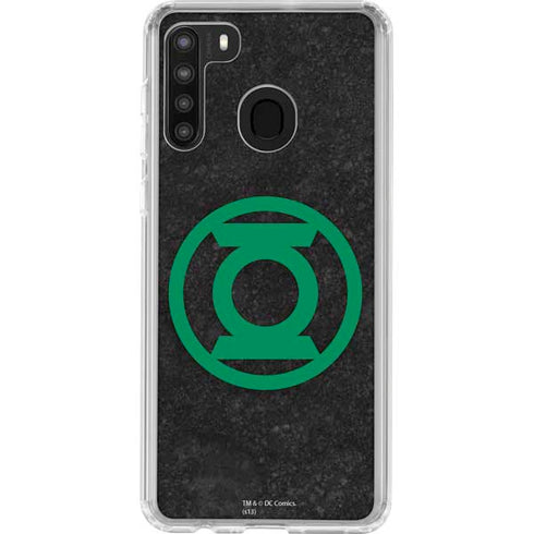 DC Comics Green Lantern Logo Black Background Galaxy A21 Clear Case