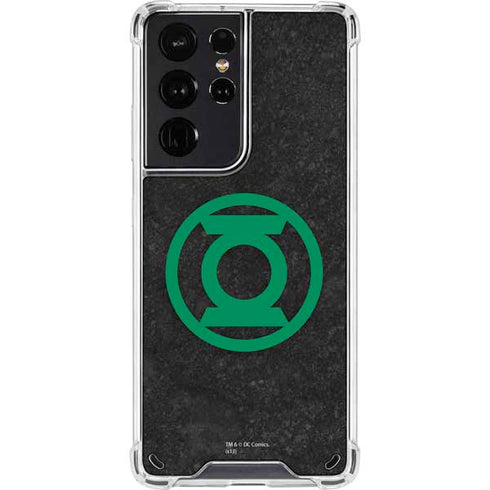 DC Comics Green Lantern Logo Black Background Galaxy S21 Ultra 5G Clear Case