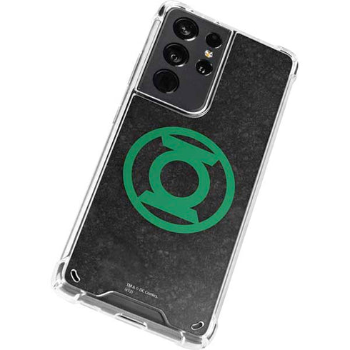 DC Comics Green Lantern Logo Black Background Galaxy S21 Ultra 5G Clear Case