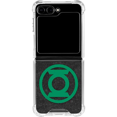 DC Comics Green Lantern Logo Black Background Galaxy Z Flip5 5G Clear Case