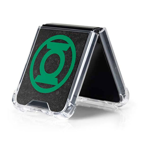 DC Comics Green Lantern Logo Black Background Galaxy Z Flip5 5G Clear Case