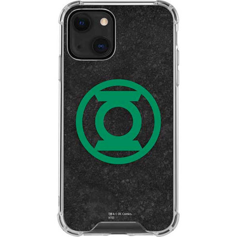 DC Comics Green Lantern Logo Black Background iPhone 14 Plus Clear Case