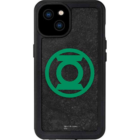 DC Comics Green Lantern Logo Black Background iPhone 15 Plus Waterproof Case