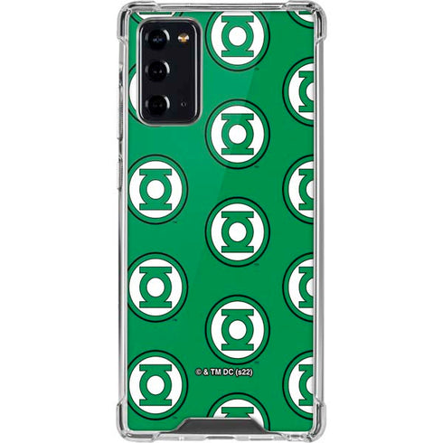 DC Comics Green Lantern Logo Pattern Galaxy Note20 5G Clear Case