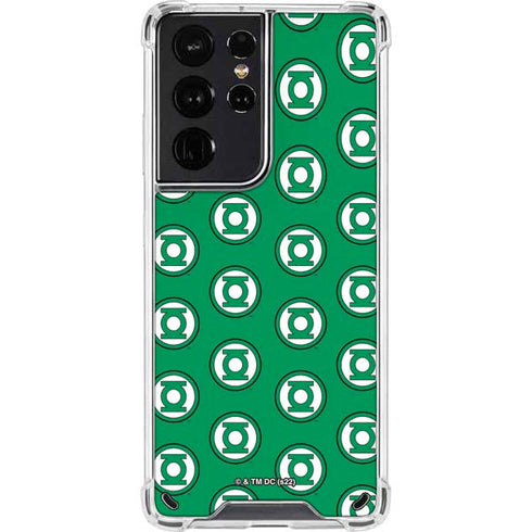 DC Comics Green Lantern Logo Pattern Galaxy S21 Ultra 5G Clear Case