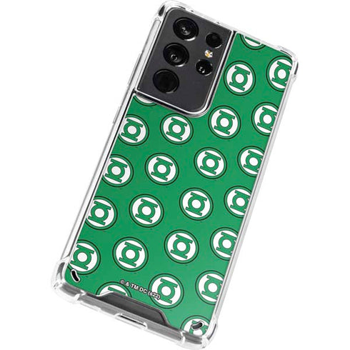 DC Comics Green Lantern Logo Pattern Galaxy S21 Ultra 5G Clear Case