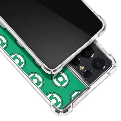 DC Comics Green Lantern Logo Pattern Galaxy S21 Ultra 5G Clear Case