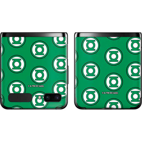 DC Comics Green Lantern Logo Pattern Galaxy Z Flip Skin