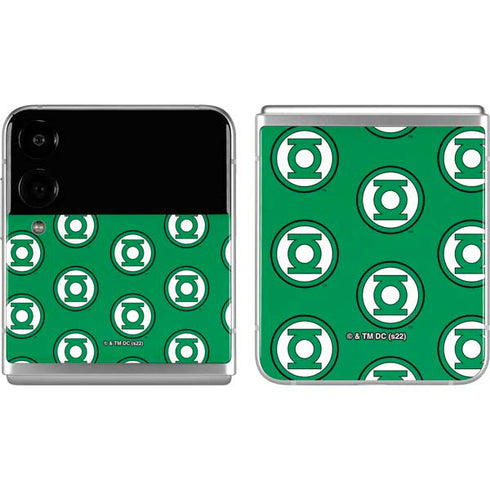 DC Comics Green Lantern Logo Pattern Galaxy Z Flip4 5G Skin