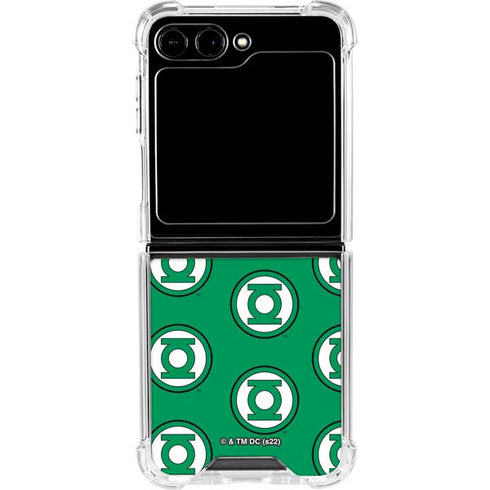 DC Comics Green Lantern Logo Pattern Galaxy Z Flip5 5G Clear Case