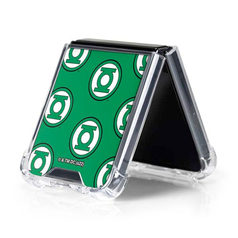 DC Comics Green Lantern Logo Pattern Galaxy Z Flip5 5G Clear Case