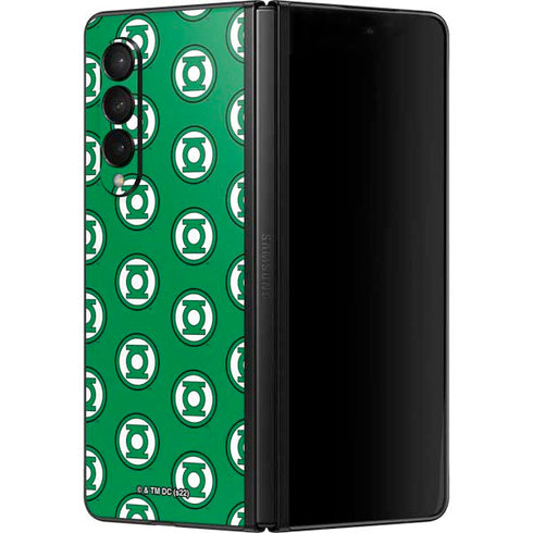 DC Comics Green Lantern Logo Pattern Galaxy Z Fold3 5G Skin