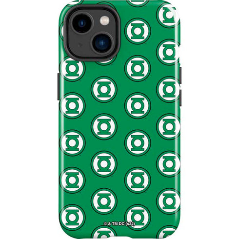 DC Comics Green Lantern Logo Pattern iPhone 14 Plus Impact Case