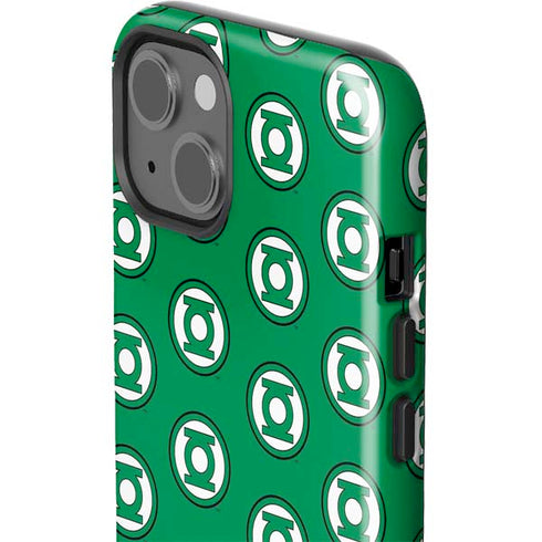 DC Comics Green Lantern Logo Pattern iPhone 15 Plus Impact Case