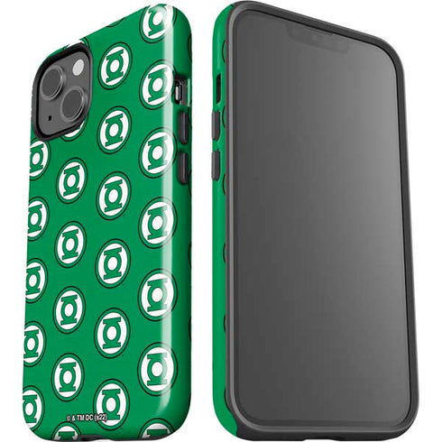DC Comics Green Lantern Logo Pattern iPhone 15 Plus Impact Case