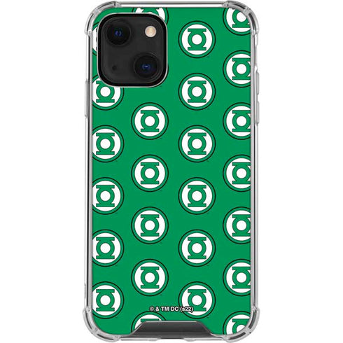 DC Comics Green Lantern Logo Pattern iPhone 14 Plus Clear Case