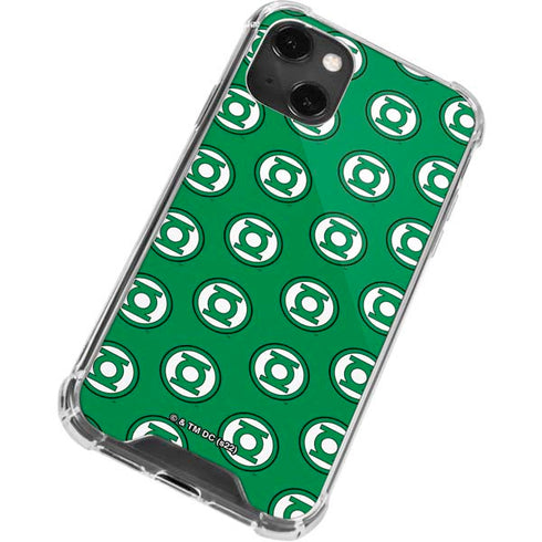 DC Comics Green Lantern Logo Pattern iPhone 14 Plus Clear Case