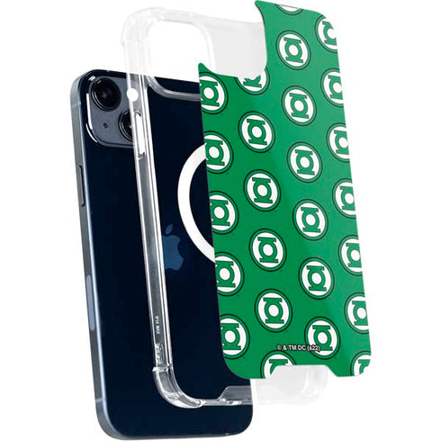 DC Comics Green Lantern Logo Pattern iPhone 15 Plus MagSafe Case