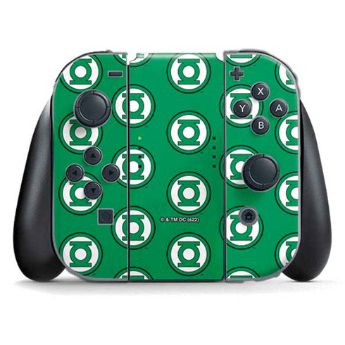 DC Comics Green Lantern Logo Pattern Nintendo Switch (2017-2021) Joy-Con Controller Skin