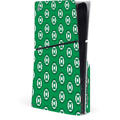 DC Comics Green Lantern Logo Pattern PS5 Slim Disk Console Skin