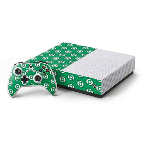 DC Comics Green Lantern Logo Pattern Xbox One S All-Digital Edition Bundle Skin