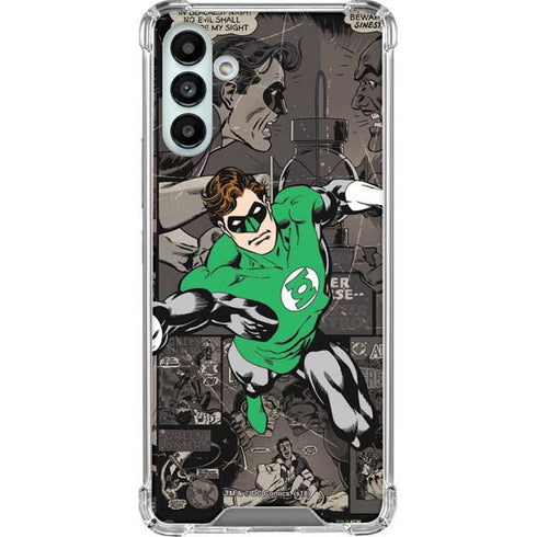DC Comics Green Lantern Vintage Action Pose Pattern Galaxy A13 5G Clear Case