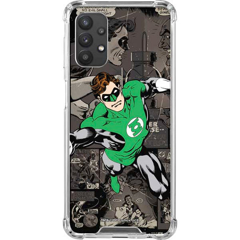 DC Comics Green Lantern Vintage Action Pose Pattern Galaxy A32 5G Clear Case