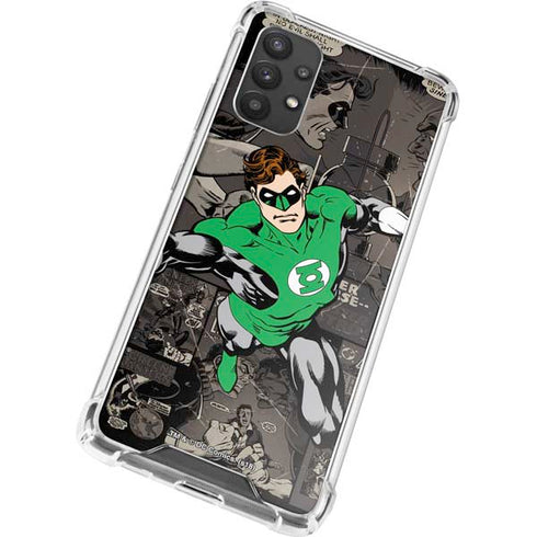 DC Comics Green Lantern Vintage Action Pose Pattern Galaxy A32 5G Clear Case