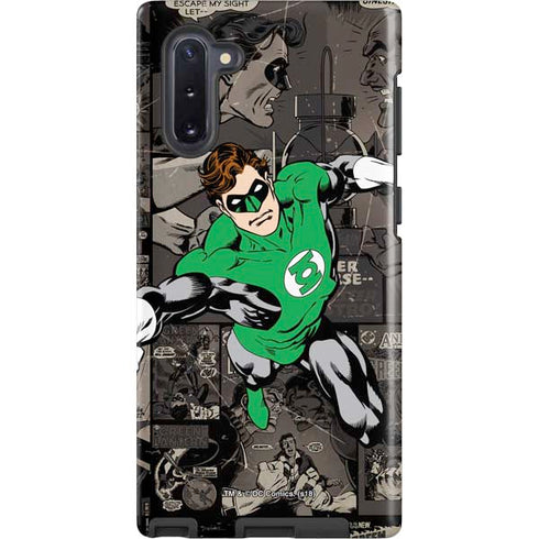 DC Comics Green Lantern Vintage Action Pose Pattern Galaxy Note 10 Pro Case