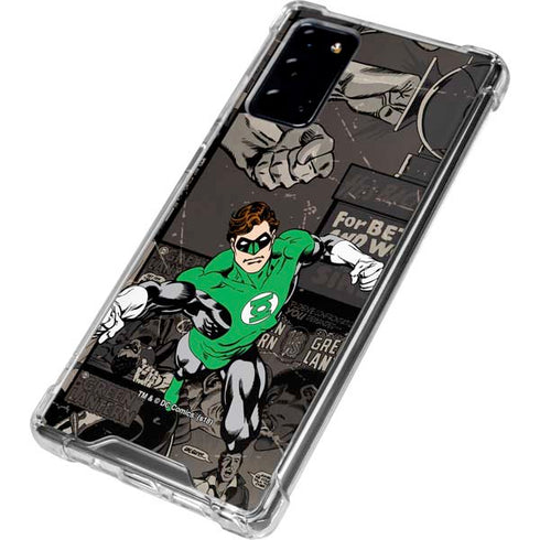 DC Comics Green Lantern Vintage Action Pose Pattern Galaxy Note20 5G Clear Case