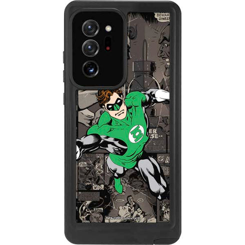 DC Comics Green Lantern Vintage Action Pose Pattern Galaxy Note20 Ultra 5G Waterproof Case