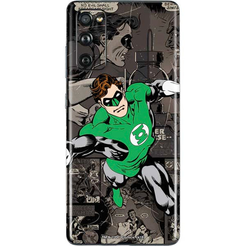 DC Comics Green Lantern Vintage Action Pose Pattern Galaxy S20 Fan Edition Skin