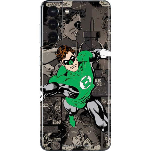 DC Comics Green Lantern Vintage Action Pose Pattern Galaxy S21 5G Skin