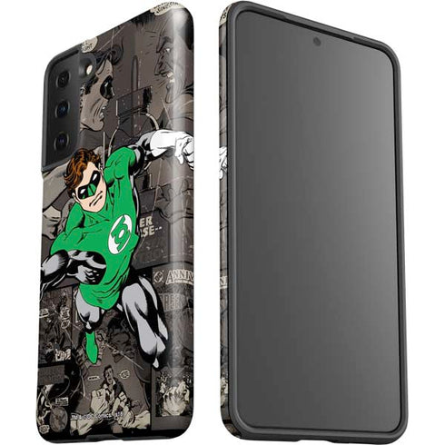 DC Comics Green Lantern Vintage Action Pose Pattern Galaxy S21 FE Pro Case