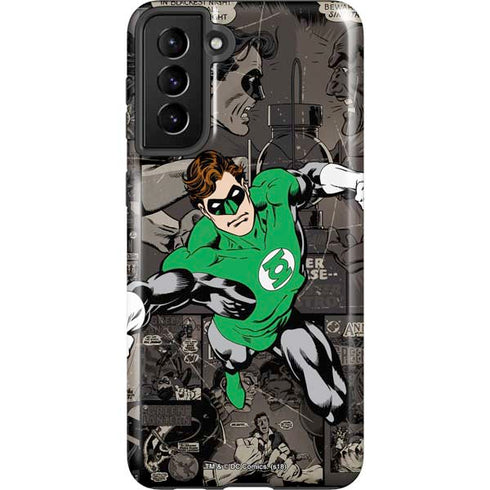 DC Comics Green Lantern Vintage Action Pose Pattern Galaxy S21 Plus 5G Pro Case