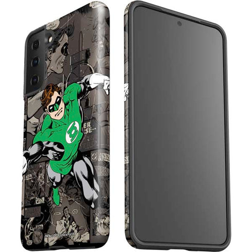 DC Comics Green Lantern Vintage Action Pose Pattern Galaxy S21 Plus 5G Pro Case