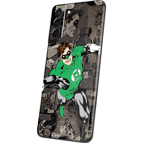 DC Comics Green Lantern Vintage Action Pose Pattern Galaxy S21 Plus 5G Skin