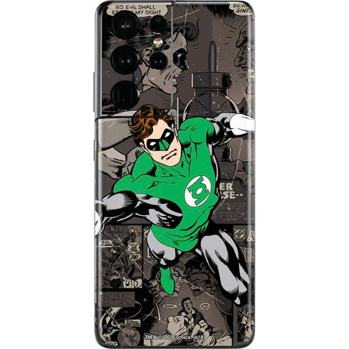 DC Comics Green Lantern Vintage Action Pose Pattern Galaxy S21 Ultra 5G Skin