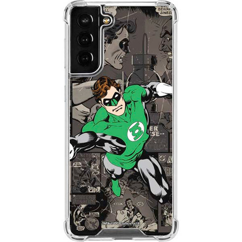 DC Comics Green Lantern Vintage Action Pose Pattern Galaxy S22 Plus Clear Case