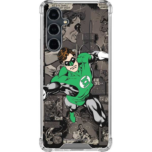 DC Comics Green Lantern Vintage Action Pose Pattern Galaxy S23 FE Clear Case