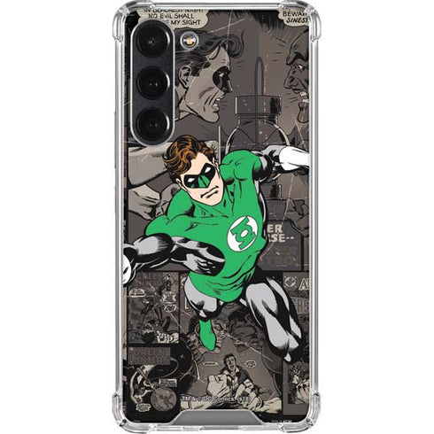 DC Comics Green Lantern Vintage Action Pose Pattern Galaxy S23 Plus Clear Case