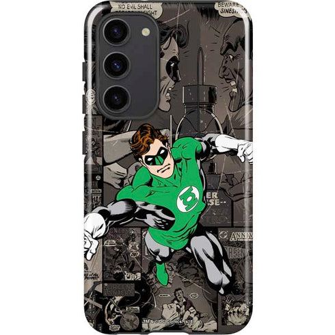 DC Comics Green Lantern Vintage Action Pose Pattern Galaxy S23 Plus Pro Case