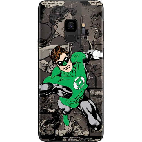 DC Comics Green Lantern Vintage Action Pose Pattern Galaxy S9 Skin