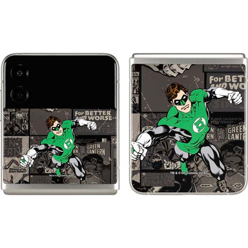 DC Comics Green Lantern Vintage Action Pose Pattern Galaxy Z Flip3 5G Skin