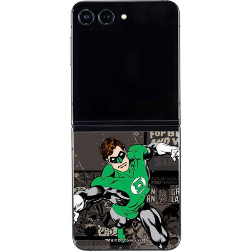 DC Comics Green Lantern Vintage Action Pose Pattern Galaxy Z Flip5 5G Skin