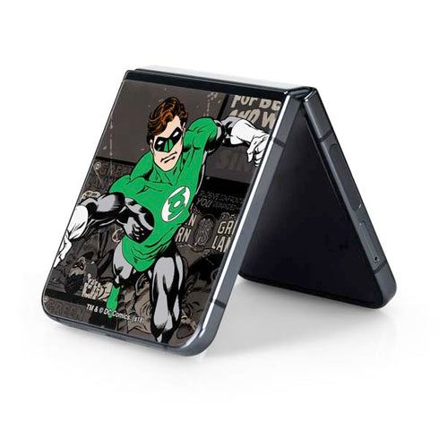 DC Comics Green Lantern Vintage Action Pose Pattern Galaxy Z Flip5 5G Skin